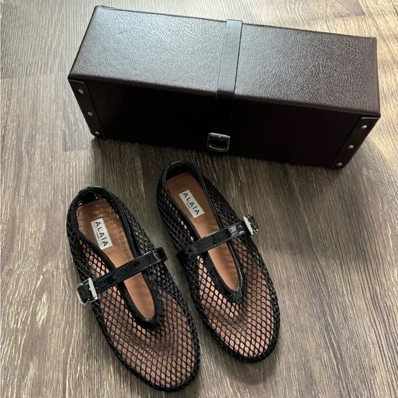 Alaia Shoes - Alaia Fishnet Ballerina Flats